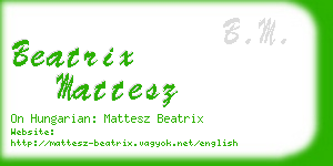 beatrix mattesz business card